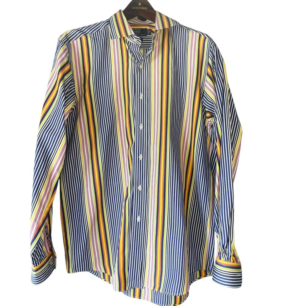 Polo Ralph Lauren Westerton multicolor striped long sleeve cotton dress shirt M
